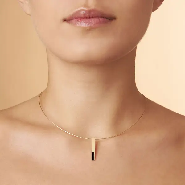 Gold Necklace with Enamel