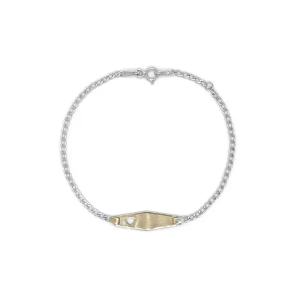 Children's Bracelet with Plate made of Combined Gold