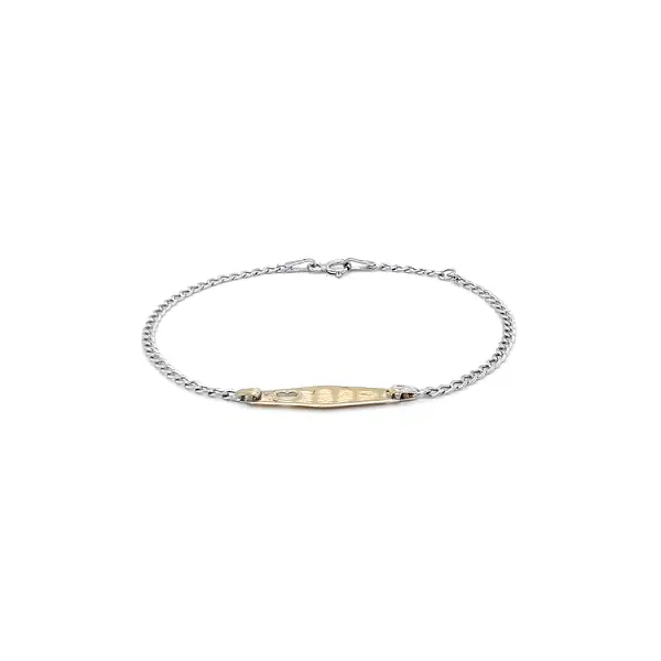 Children's Bracelet with Plate made of Combined Gold