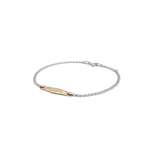 Children's Bracelet with Plate made of Combined Gold