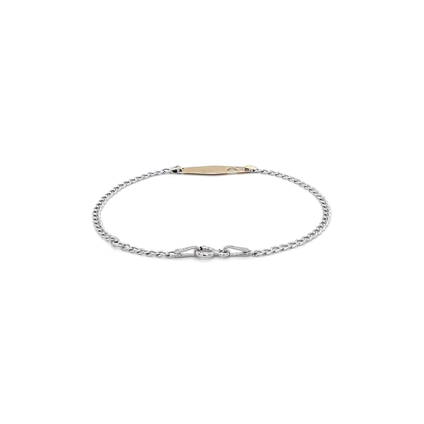 Children's Bracelet with Plate made of Combined Gold