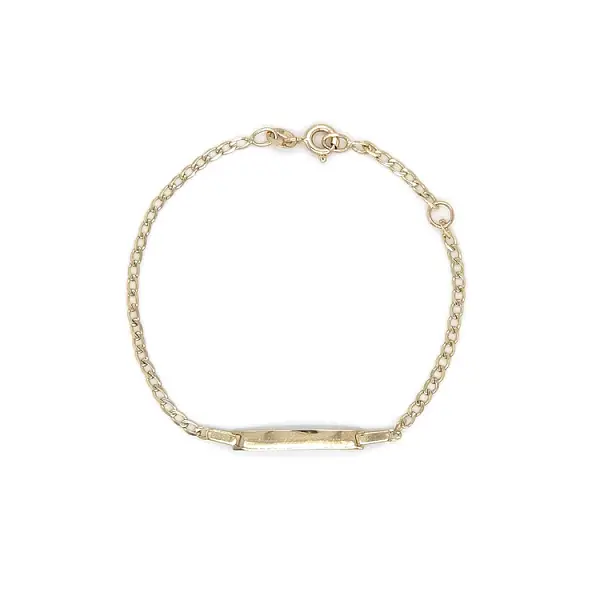 Golden Baby Bracelet with Plate