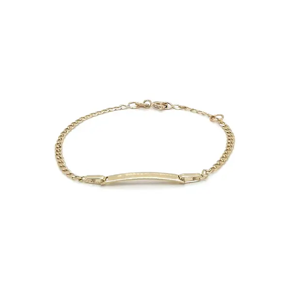 Golden Baby Bracelet with Plate