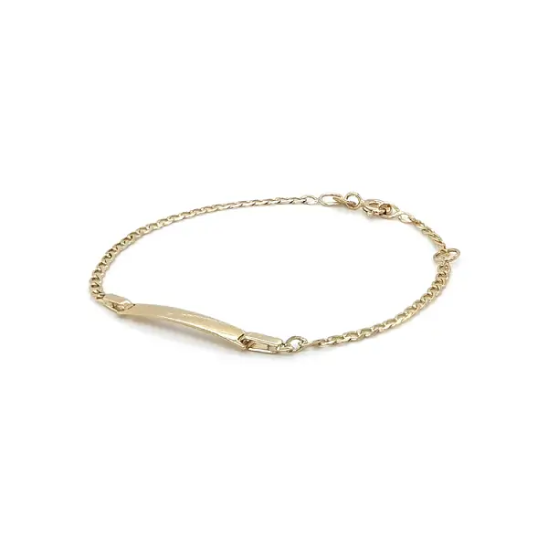 Golden Baby Bracelet with Plate