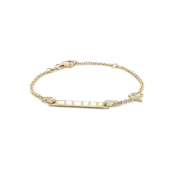 Golden Baby Bracelet with Plate