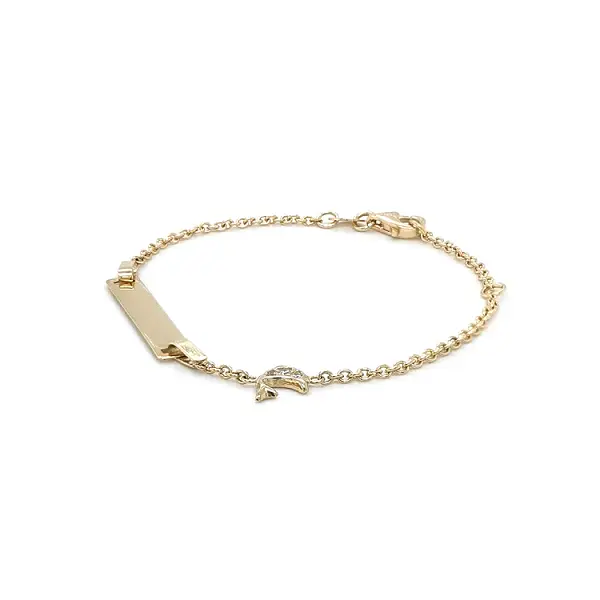 Golden Baby Bracelet with Plate