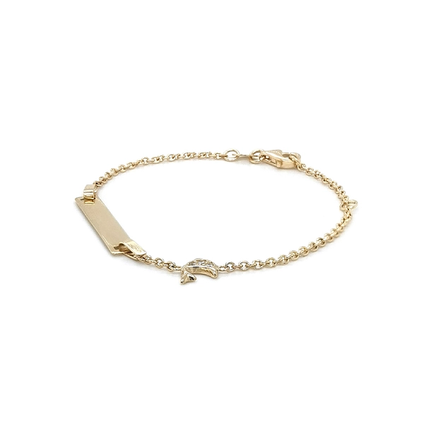 Golden Baby Bracelet with Plate