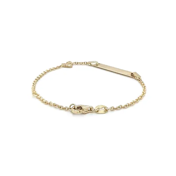 Golden Baby Bracelet with Plate