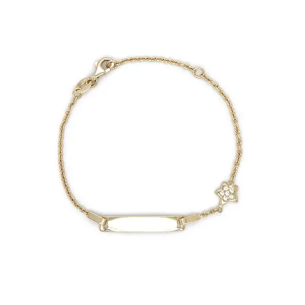 Golden Baby Bracelet with Plate