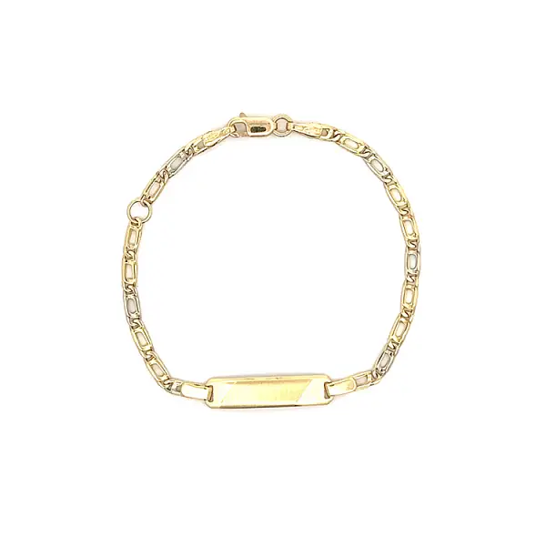 Golden Baby Bracelet with Plate