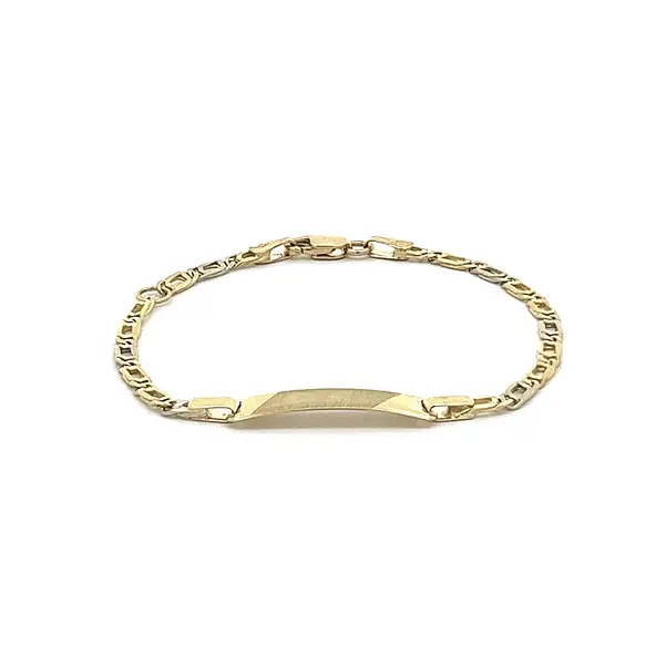 Golden Baby Bracelet with Plate