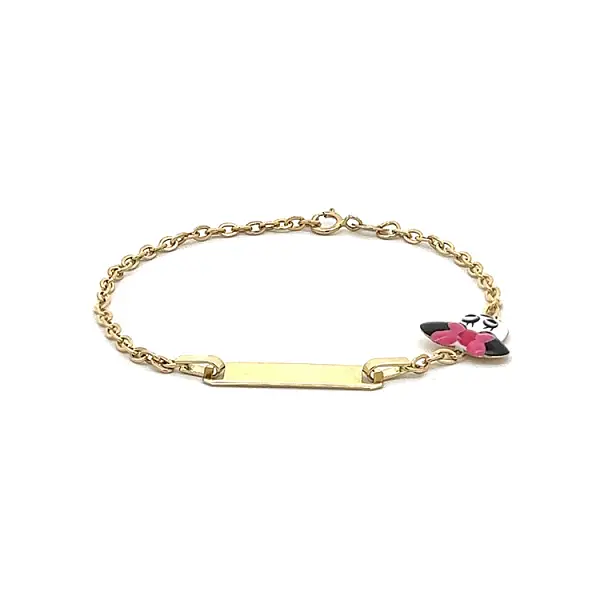 Golden Baby Bracelet Mickey Mouse with Plate
