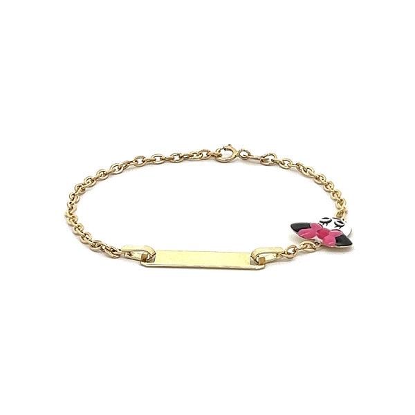 Golden Baby Bracelet Mickey Mouse with Plate