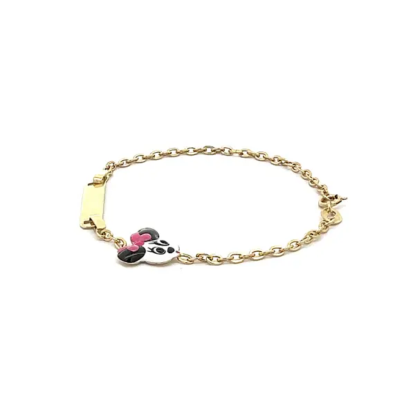 Golden Baby Bracelet Mickey Mouse with Plate