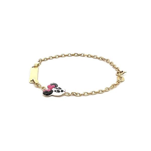 Golden Baby Bracelet Mickey Mouse with Plate