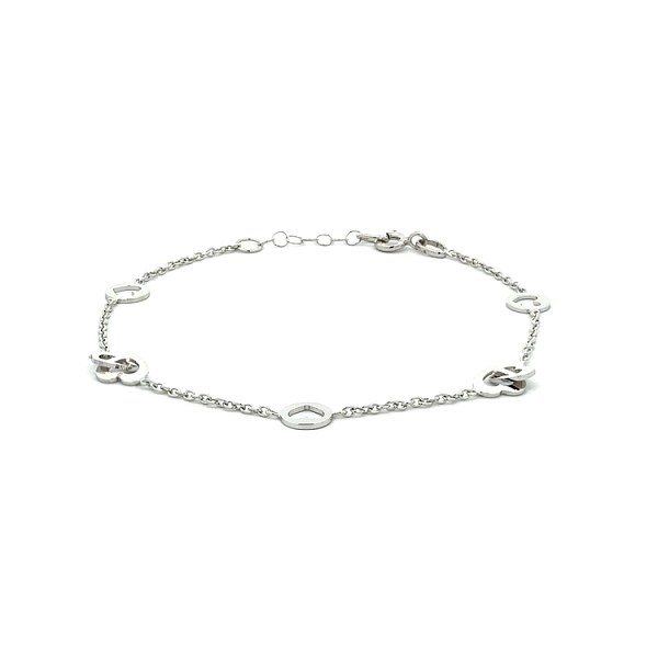 White Gold Chain Hearts