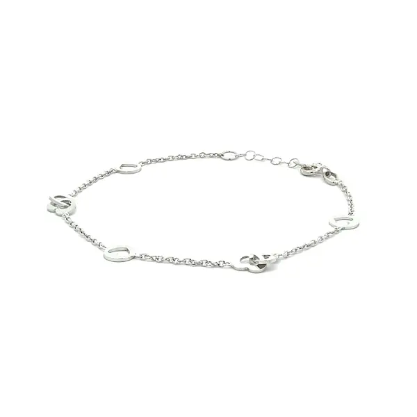 White Gold Chain Hearts