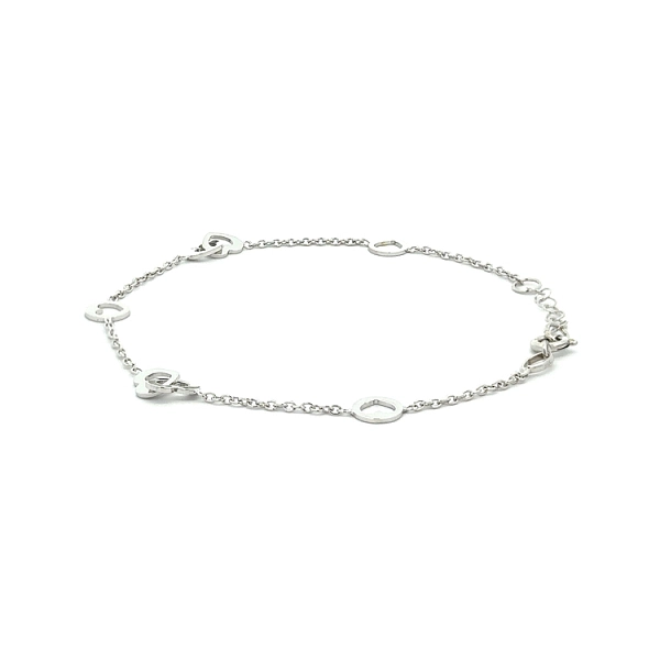 White Gold Chain Hearts