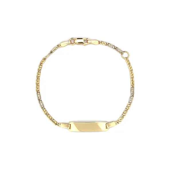 Gold Baby Bracelet with Engraving Plate