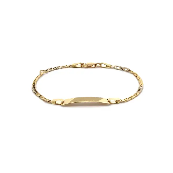 Gold Baby Bracelet with Engraving Plate