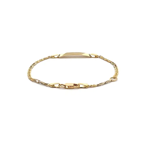 Gold Baby Bracelet with Engraving Plate