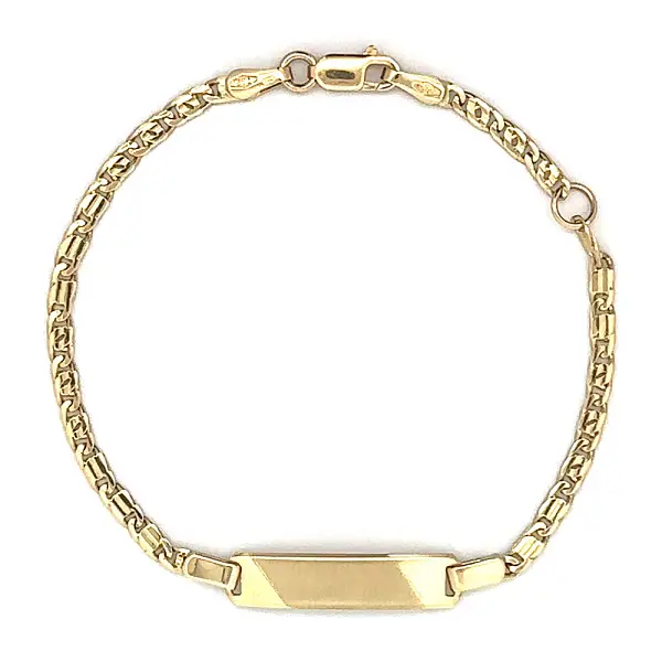 Golden Baby Bracelet with Plate