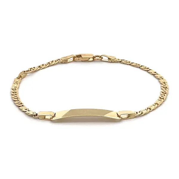 Golden Baby Bracelet with Plate