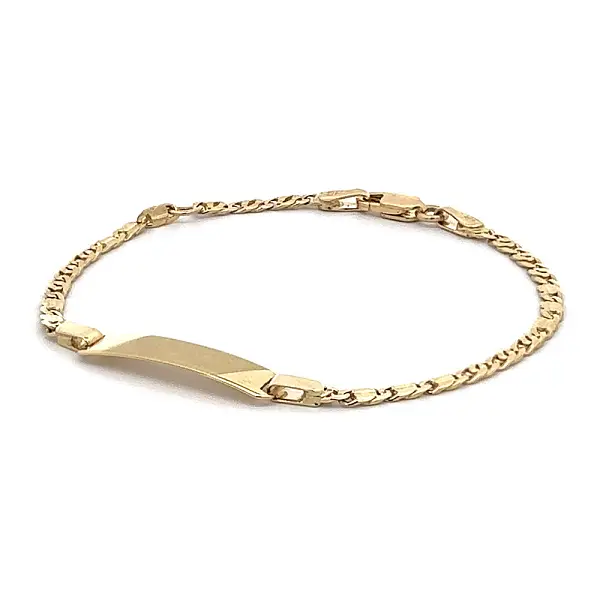 Golden Baby Bracelet with Plate