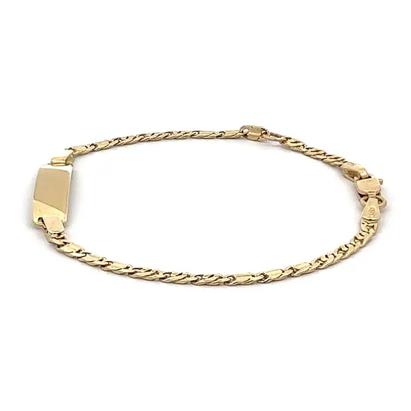 Golden Baby Bracelet with Plate