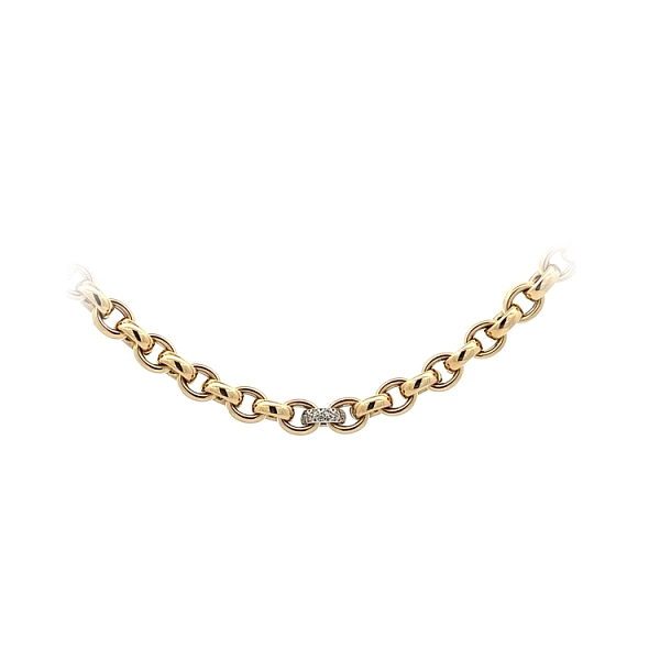 Gold Necklace with Zircons
