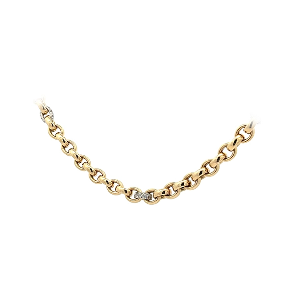 Gold Necklace with Zircons