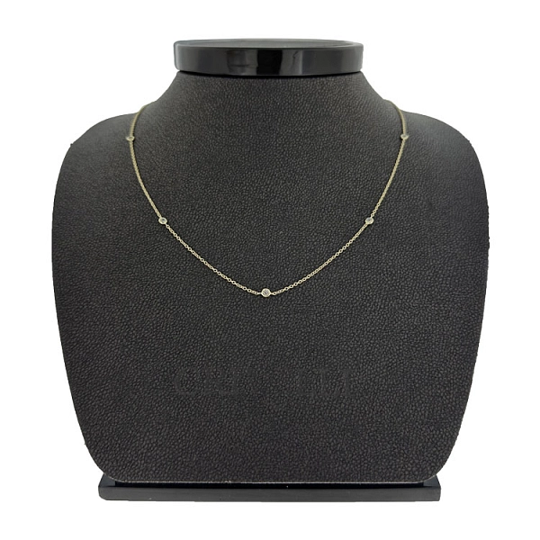 Gold Necklace with Zircons