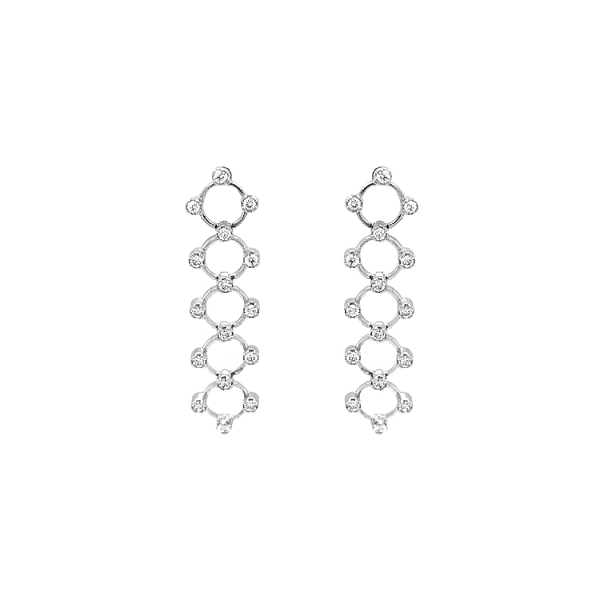 Gold dangle earrings with Zircons