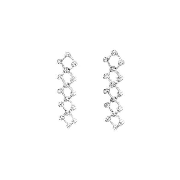 Gold dangle earrings with Zircons