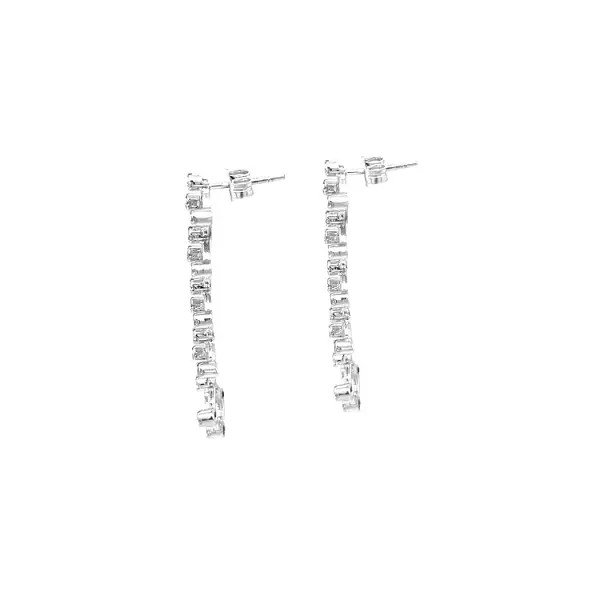 Gold dangle earrings with Zircons