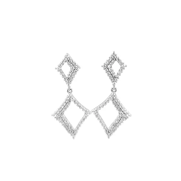 White Gold dangle earrings with Zircons