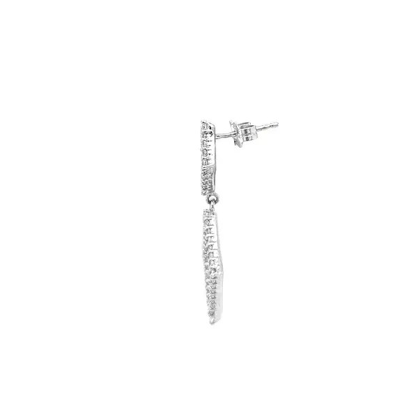 White Gold dangle earrings with Zircons