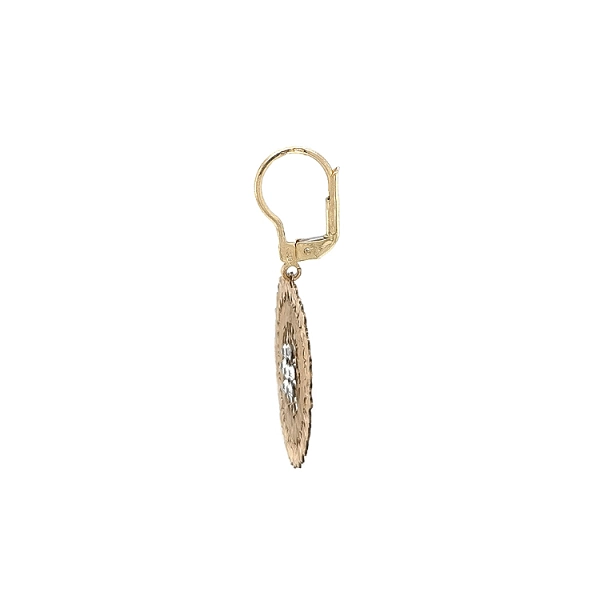 Gold dangle earrings with Zircons