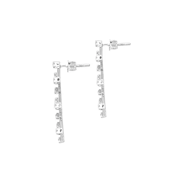 Gold dangle earrings with Zircons