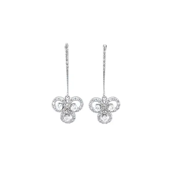 White Gold dangle earrings with Zircons