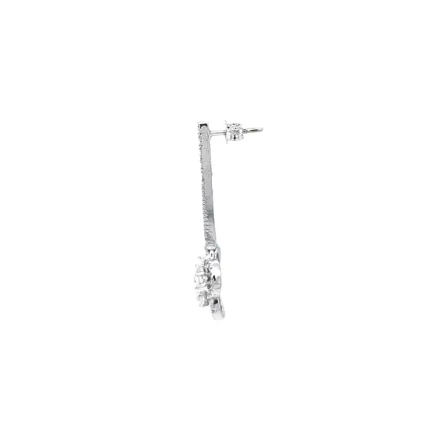 White Gold dangle earrings with Zircons