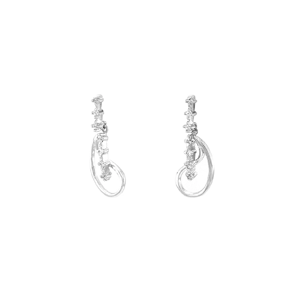 Gold Earrings with Zircons