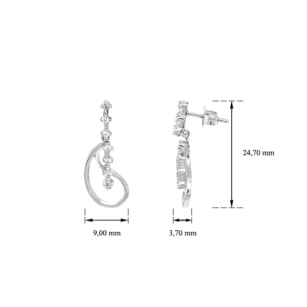 Gold Earrings with Zircons