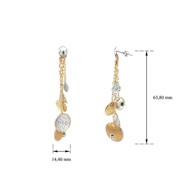 Gold Combination dangle earrings