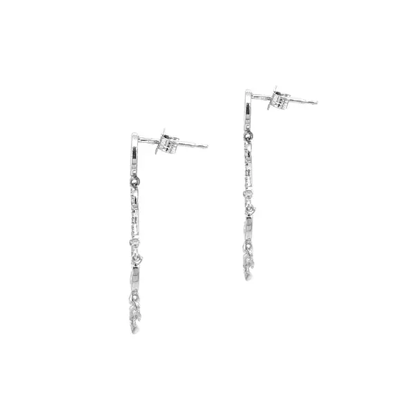 Gold dangle earrings with Zircons