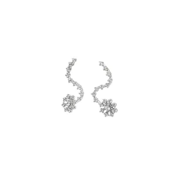 Earrings with White Gold Zircons