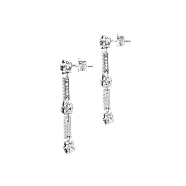 Gold dangle earrings with Zircons