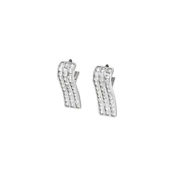 Earrings with White Gold Zircons