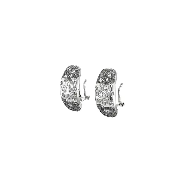Earrings with White Gold Zircons