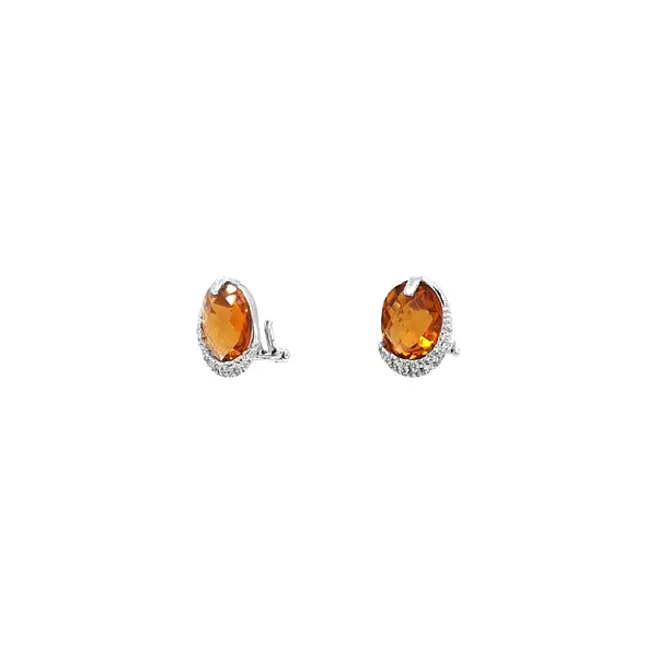 Gold Earrings with Zircons